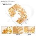 Adjustable golden leaf cuff bracelet in stainless steel with 18K gold plating - Leaf Style (BS-J5549G) / Gold