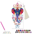 DIY 5D Diamantmalerei Lesezeichen mit buntem Ganesha-Muster und weißer Seidenquaste - Ganesha