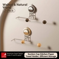 Dual pack kitchen paper holder with walnut wood and metal suction cup wall mount - Walnut And Natural Wood Color Combination