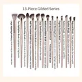 13-teiliges Make-up-Pinsel-Set in Roségold mit feinen Synthetikborsten und Metallgriffen - 13-teiliges Vergoldetes Set + OPP Tasche