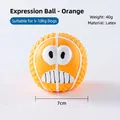 7cm orange rubber dog toy ball for small dogs weighing 5 to 10kg with non-slip texture - Toy / Emoji Ball-Orange 7cm