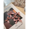 Set of five pink satin bow hair clips in balletcore style for sweet hair styling - Snow Bud Pink