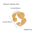 Golden irregular spiral texture stainless steel open ring for women fashion jewelry - JR328-Spiral Pattern / Gold
