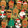 Classic gingerbread man and snowman Christmas tree ornaments set with festive details - Big Head and Snowman Set (11Pcs)