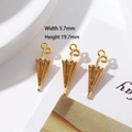 Miniature 18K gold plated umbrella charm with three clear cubic zirconia stones - Style 20 Umbrella