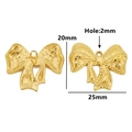Golden bow pendant stainless steel charm for DIY jewelry making with dimensions 25x20mm - Style 19 / Gold