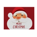 Christmas placemat featuring Santa Claus print on red linen fabric with Merry Christmas text - CD26-11 (Large Santa Head)