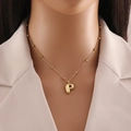 Golden 3D bubble letter P pendant on satellite chain necklace for women - Letter P