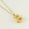 Golden balloon style letter G pendant necklace with polished mirror finish for women - Letter G [Gold]