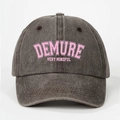 Gorra de béisbol vintage gris lavado con estampado rosa DEMURE VERY MINDFUL - café