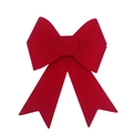 Large red flocked PVC Christmas bow ornament for holiday party and gift decoration - 10*15cm / Red Flocked