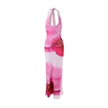 Detail van de roze halter maxi-jurk met grote orchideeënbloemenprint en een slanke pasvorm - S / Roze