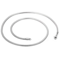 Collana a catena serpente in acciaio inossidabile argento lucido con chiusura a moschettone - Larghezza 3mm (KN203513-Z) / Argento