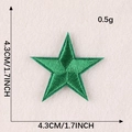 Green star-shaped embroidered patch measuring 4.3cm with dense polyester stitching texture - Light Green 4.3cm (G1L-A-2-1热熔胶)
