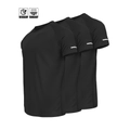3-pack of black men's quick-dry athletic t-shirts for fitness and running workouts - S / Black