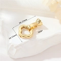 Detailed view of 14K gold-plated clover jewelry clasp with exact measurements - 14K Gold H-12210 Oval Zirconia