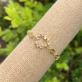 18K gold plated copper bracelet with sparkling star and heart charms for men and women - Gold Star & Heart