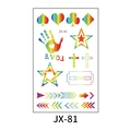Rainbow glitter temporary tattoo stickers with poker hearts and arrows, model JX-81 - JX-81