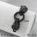 Matte black stainless steel lion head clasp connector for DIY jewelry making - Lion Head Black (KLJ6337-Z)