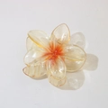 Yellow and orange gradient flower hair claw clip with resin glitter finish for women - Glitter Orange - 8cm