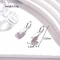 Silver stainless steel heart earrings with micro-inlaid rhinestones on a white surface - Silver Full Rhinestone Heart Style (ER-604)