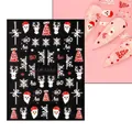 Christmas 5D embossed nail stickers featuring Santa, reindeer, and snowflakes model SW-5D12 - SW-5D12