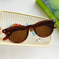 Retro tortoiseshell heart frame sunglasses with brown lenses in a decorative setting - Transparent Dark Tea