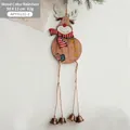 Adorno de reno navideño de madera con bufanda roja y cascabeles, 50x13 cm - Reno Estilo B