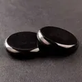 Polierte 40mm Obsidian-Steinscheiben mit glänzendem Spiegeleffekt und glatten Kanten - Schwarzer Stein