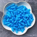Blue marble patterned acrylic cylinder beads for DIY jewelry making in a white dish - 8x20mm / Lake Blue