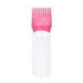 Transparente 6oz Haarfärbeflasche mit rosa Kamm-Applikator und Skalenmarkierungen - Dunkelrosa