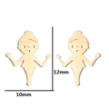 Golden 10mm x 12mm stainless steel cartoon elf stud earrings for women in minimalist style - Cartoon Elf / Gold