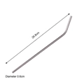 Reusable 26.8cm curved 304 stainless steel straw with 0.6cm diameter in silver finish - Curved Straw / 0.6*26.8cm