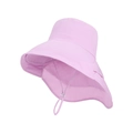 Chapeau de soleil rose à larges bords avec mentonnière réglable et tissu à séchage rapide - Mauve Clair