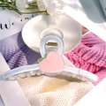 Pince à cheveux en acrylique blanc translucide avec décor de pêche rose et Nice - Style Ruban Motif Pêche / Ruban Pêche