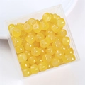DIY yellow glass barrel beads 8x6mm for jewelry making in clear storage box - Turmeric