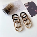 Earth tone high elastic hair ties in brown and beige colors with clear storage jar - Brown Coffee (8pcs Jar)