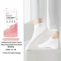 5-pack disposable antibacterial cotton socks for travel in black, grey, and white colors - Cotton Sock / Black Grey White Mix