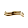 Polished gold metal hair clip featuring a minimalist double wave pattern design - Gold Wave Spring Clip