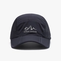 Gorra deportiva gris oscuro de secado rápido con logotipo de montaña bordado blanco - Ajustable / Azul marino