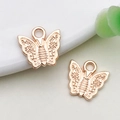 DIY butterfly pendant charms in elegant rose gold finish for necklaces and bracelets - 1 Piece (13x12mm)
