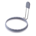 Stampo rotondo grigio in silicone per uova con manico antiscottatura pieghevole - Grigio Semitrasparente