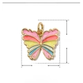 Detail view of 16x16mm butterfly charm showing dimensions and colorful enamel finish - VH586-Colorful Gradient Enamel Butterfly