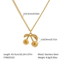 Detaillierte Maße der 18K Gold Kirsch-Anhänger Halskette aus Edelstahl - Kirsch-Halskette (YYN025152)