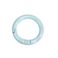 Round iridescent light blue spring gate ring carabiner for DIY keychain accessories - Aqua Blue