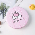 Miroir de poche rond rose avec motif couronne mignon et lettrage Better me - Better me! / Rose - Couronne