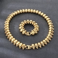 Conjunto de joyas de calavera en acero inoxidable dorado con collar y pulsera - Conjunto Dorado