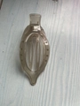 Translucent dark grey resin hair claw clip with oval hollow design for women - Glossy Grey
