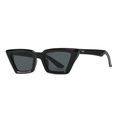 Occhiali da sole angolari cat-eye con montatura nera e lenti grigio scuro trendy - Montatura Nera / Lenti Grigio Scuro