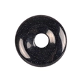 Blue goldstone donut pendant with sparkling mineral inclusions for DIY jewelry making - Blue Goldstone